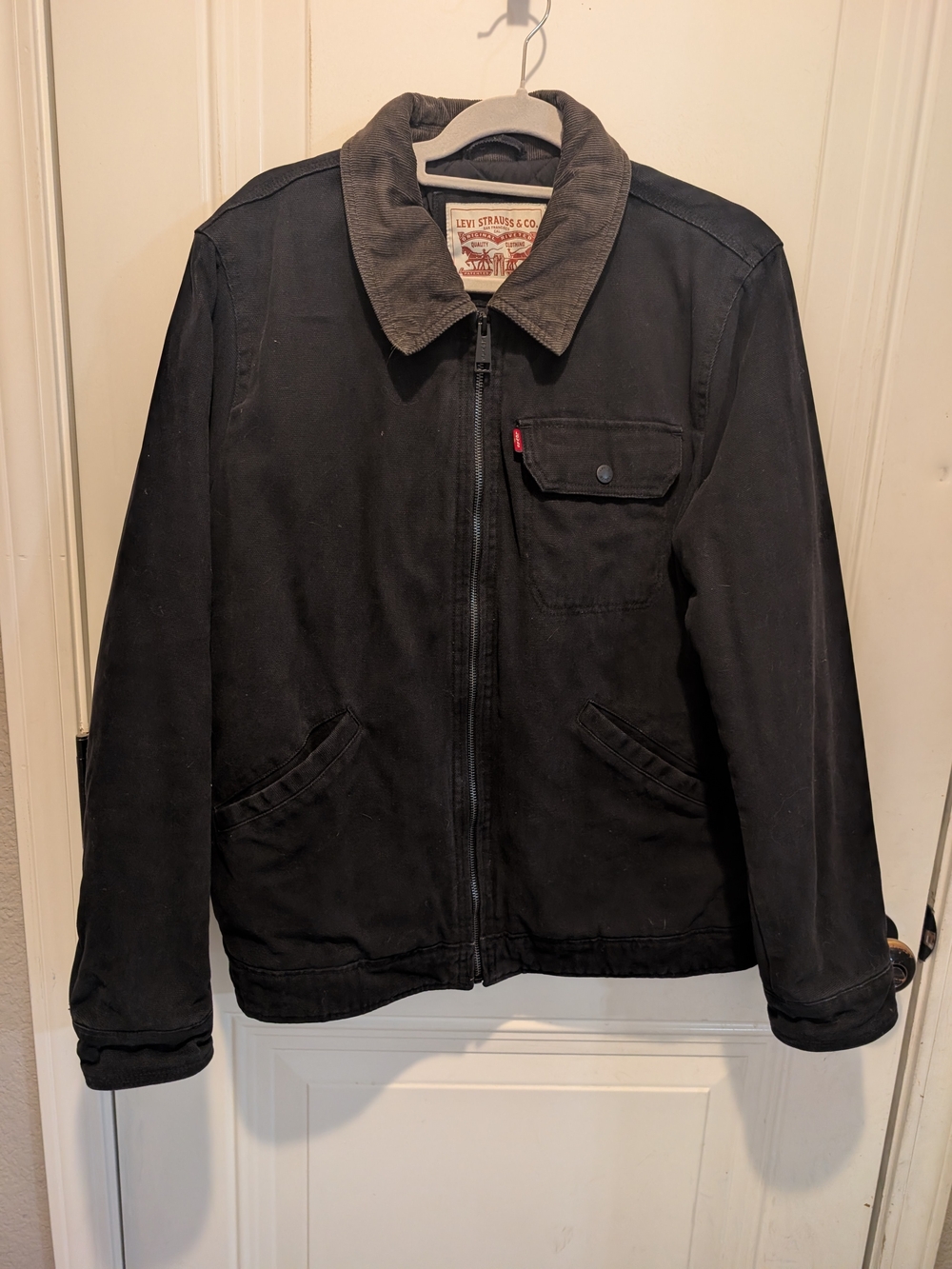 Levi's Black Work Jacket with Corduroy Collar